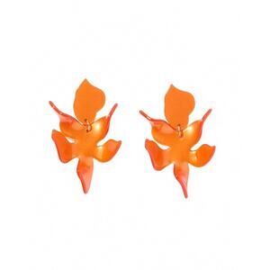 NEW LINNY CO flora earrings in metallic orange